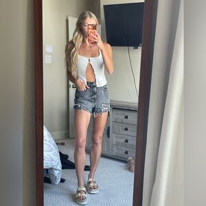 Zara Distressed Denim Shorts